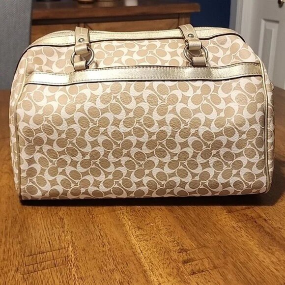 COACH CHELSEA HERITAGE IVORY TAN AND METALLIC GOLD - Picture 5 of 16